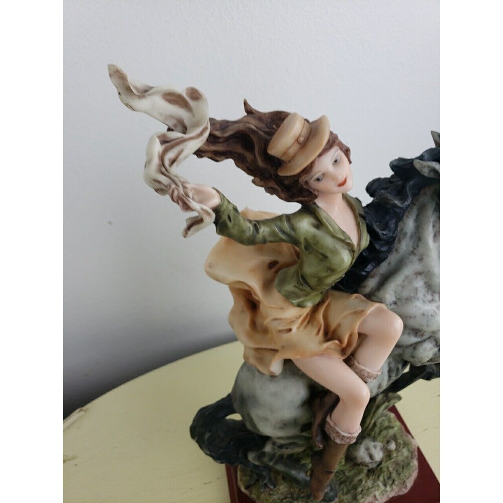 LARGE The PEGGY COLLECTION Lady Woman Riding Horse Statue Figurine 13 1/2" Tall - Picture 6 of 12